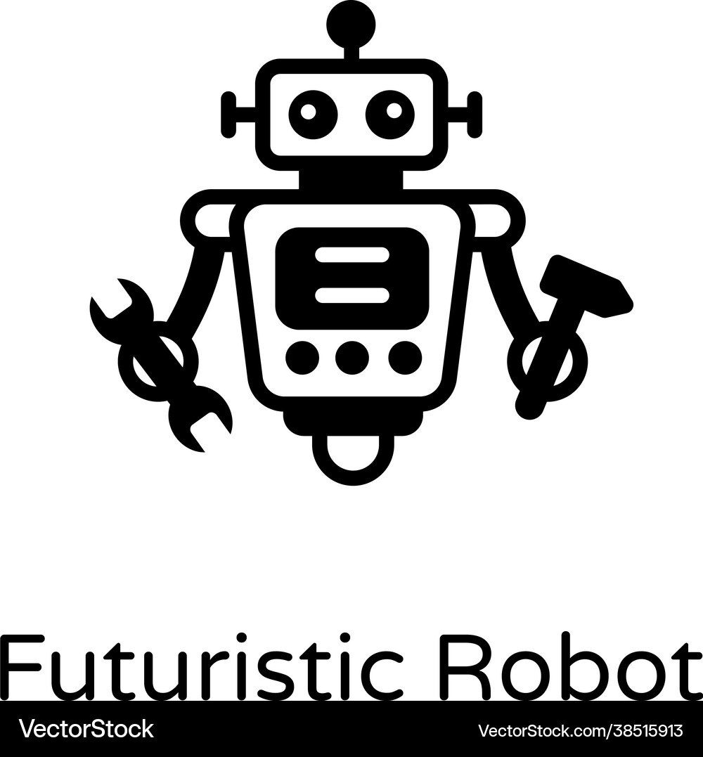 Futuristic robot Royalty Free Vector Image - VectorStock