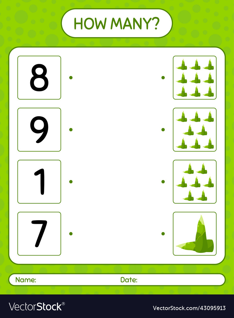 How many counting game with bamboo shoot vector image How many counting game with bamboo shoot