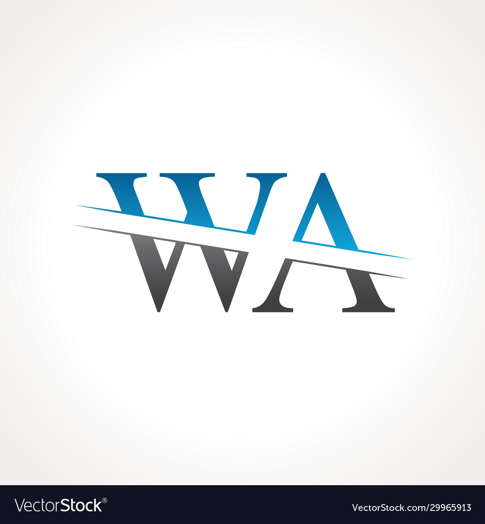 Initial wa letter linked logo creative letter wa Vector Image