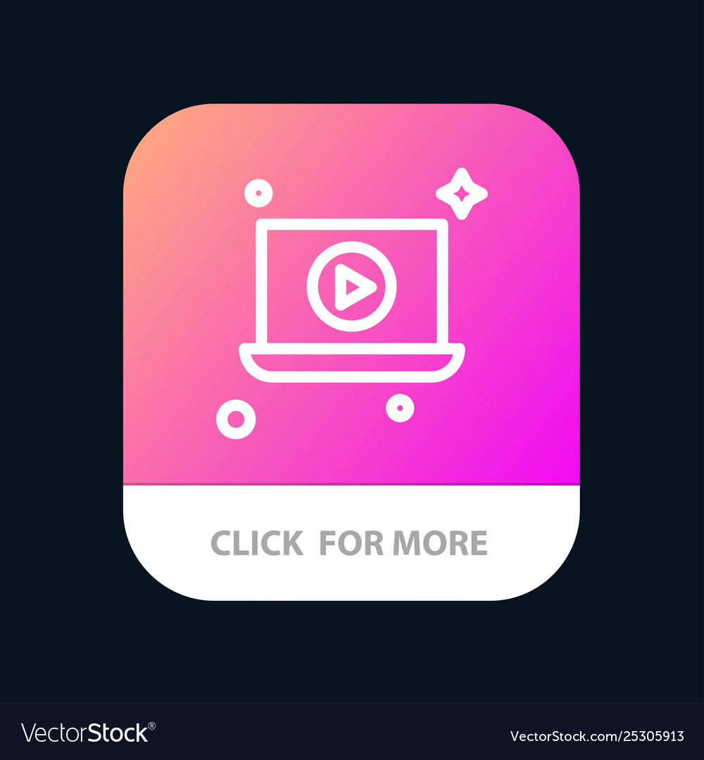 Laptop play video mobile app button android vector image Laptop play video mobile app button android