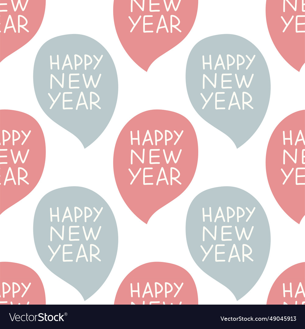 New year seamless pattern hand drawn Royalty Free Vector