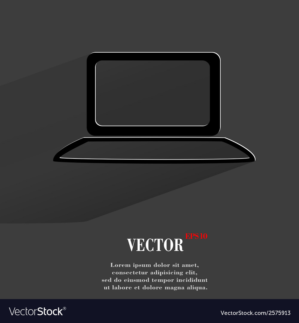 Notebook flat modern web button with long shadow