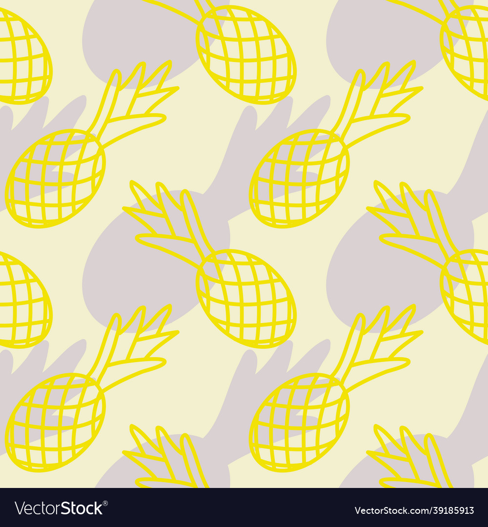 Pineapple seamless pattern background vector image Pineapple seamless pattern background