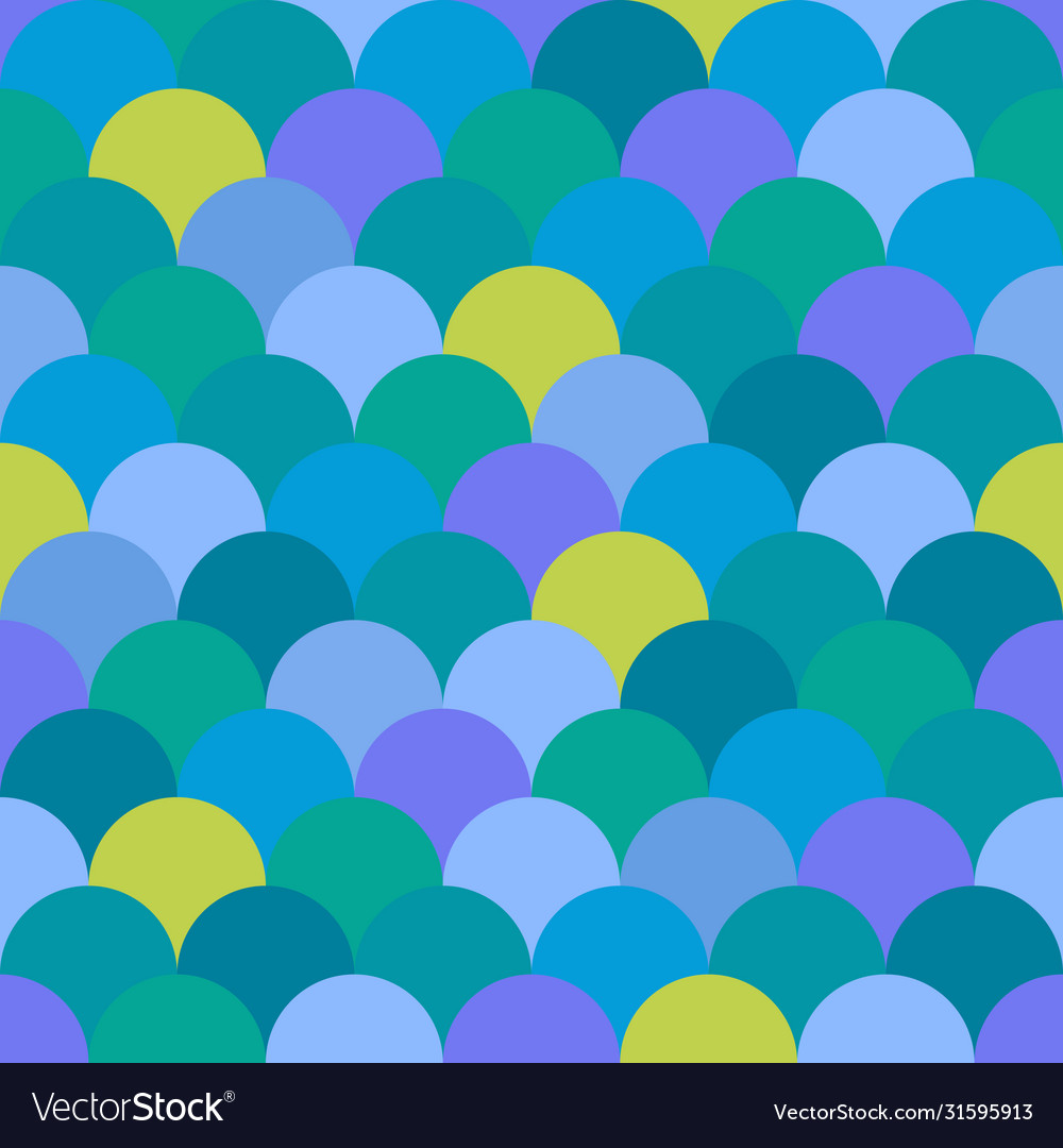 Seamless colorful fish scale pattern vector image Seamless colorful fish scale pattern