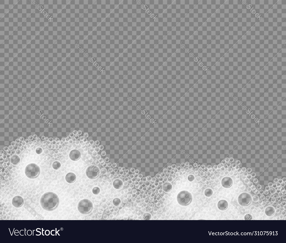 Soap foam overlying on background vector image Soap foam overlying on background