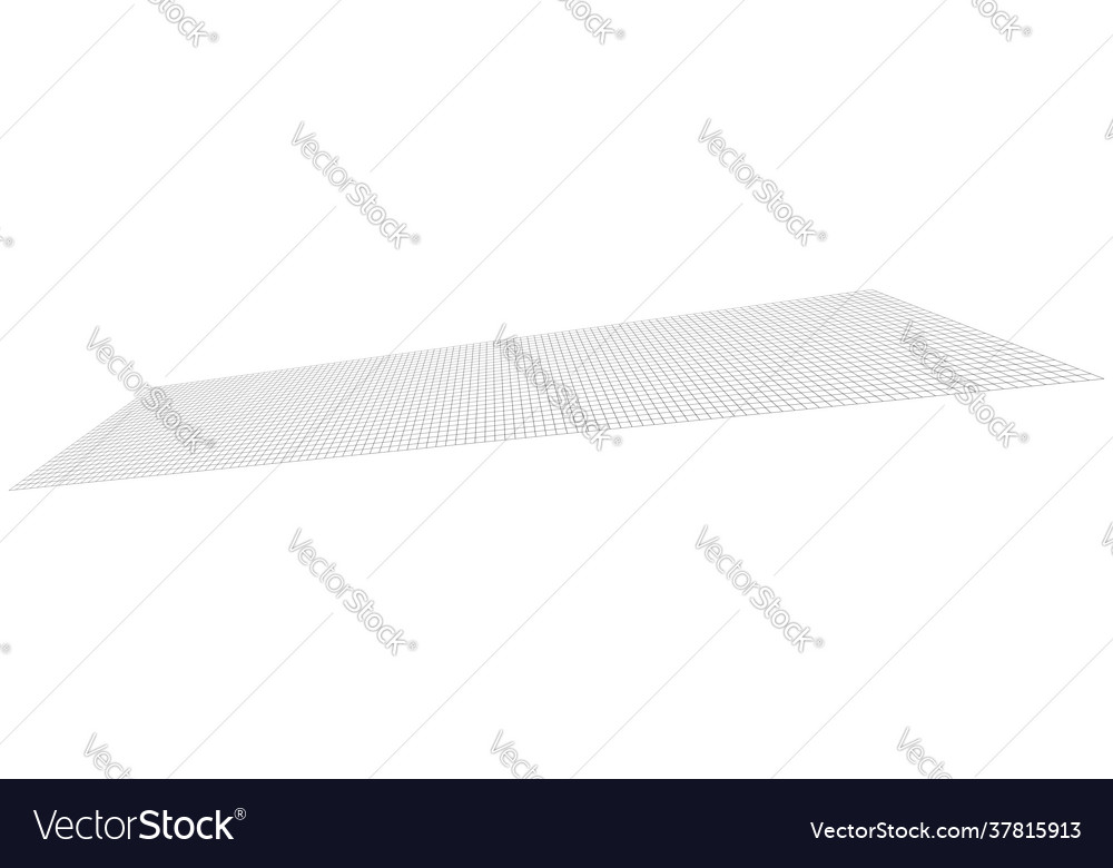 Tilted skew 3d grid mesh vector image Tilted skew 3d grid mesh