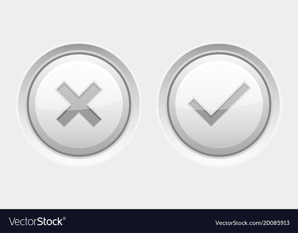 White round web buttons delete and submit