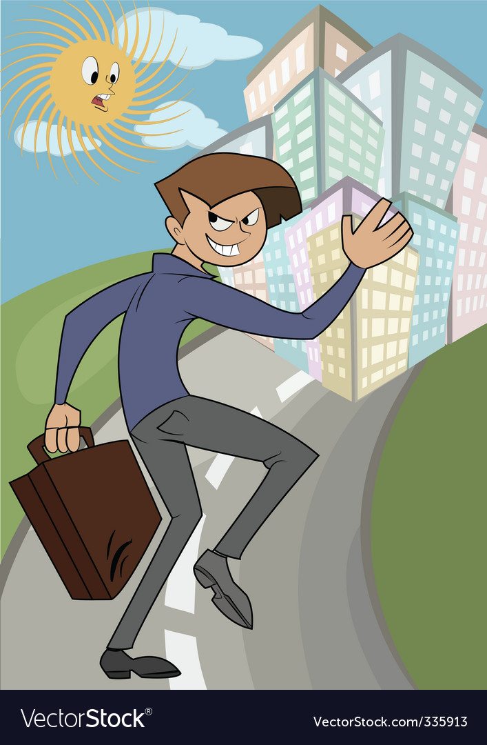 Wicked businessman running