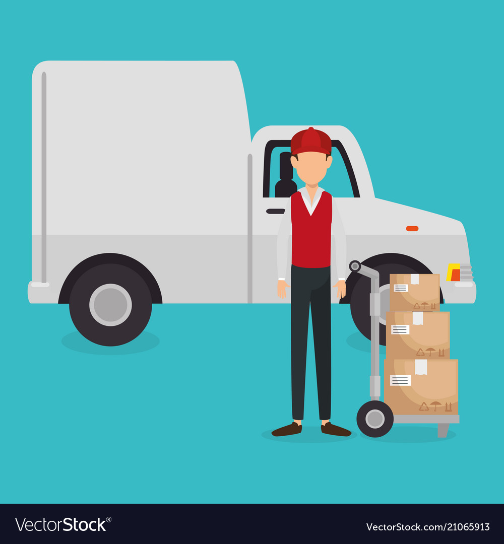 Worker logistic service avatar Royalty Free Vector Image