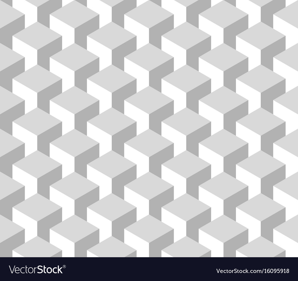 3D Cube Pattern - Grey