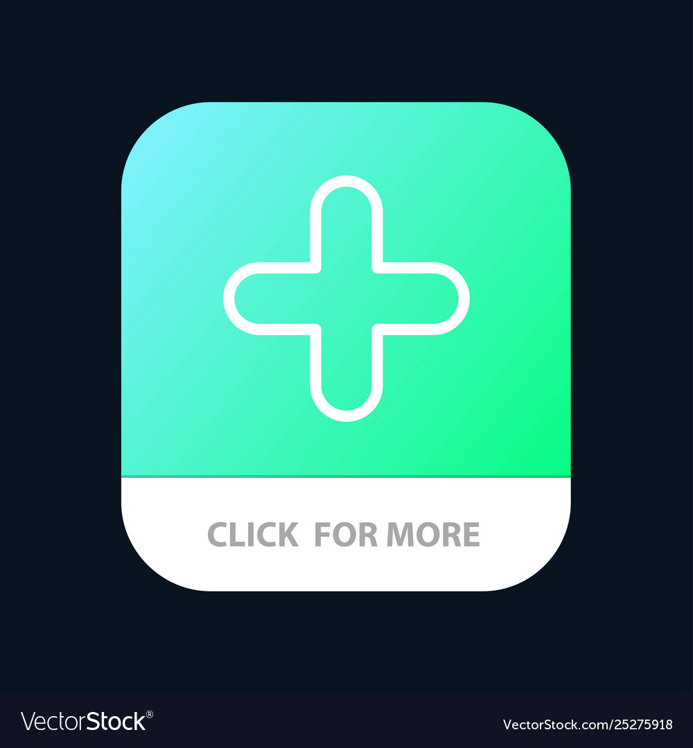 Add new plus sign mobile app button android vector image Add new plus sign mobile app button android