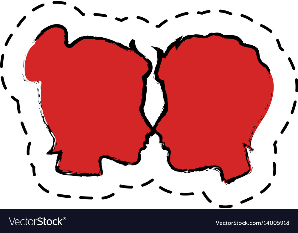 Couple heads love card