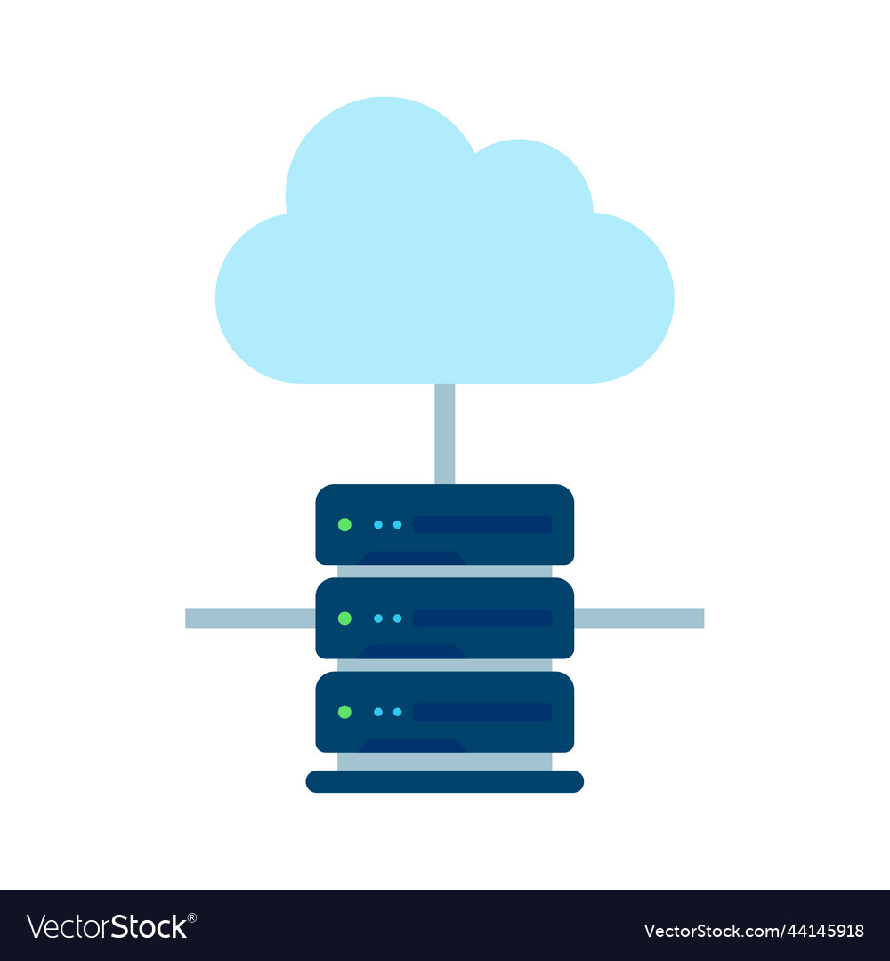 Database server data storage technology on cloud vector image Database server data storage technology on cloud