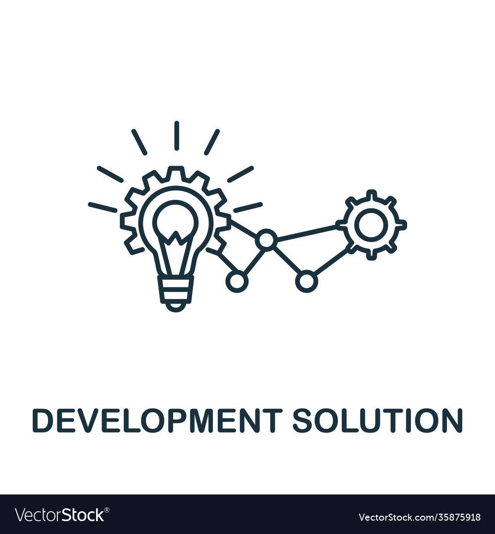 Development solution icon from global business