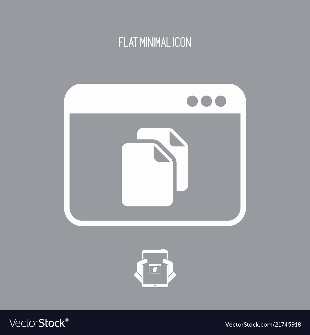 Duplicate file - flat minimal icon vector image Duplicate file - flat minimal icon