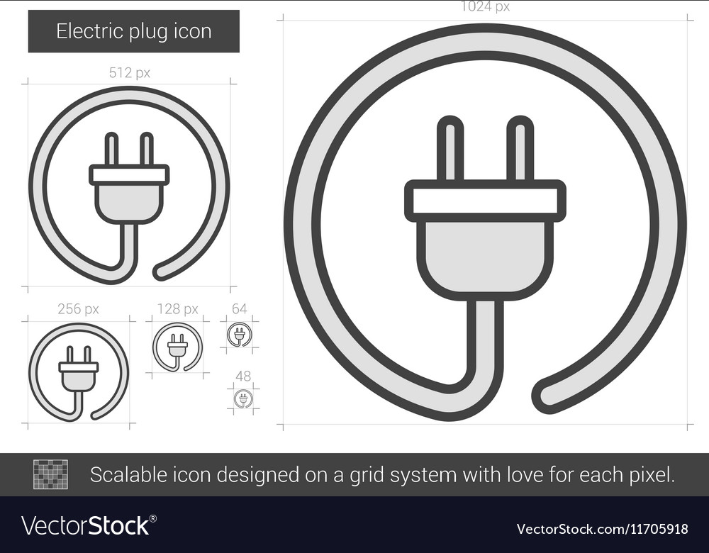 Electric plug line icon