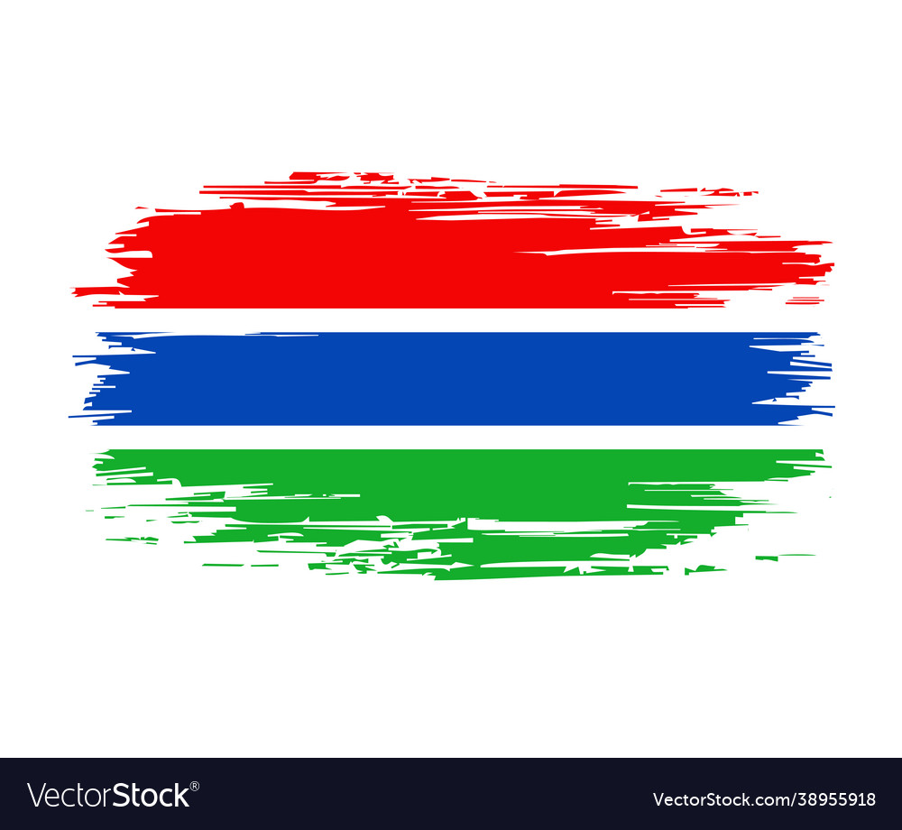 Gambian flag brush grunge background Royalty Free Vector