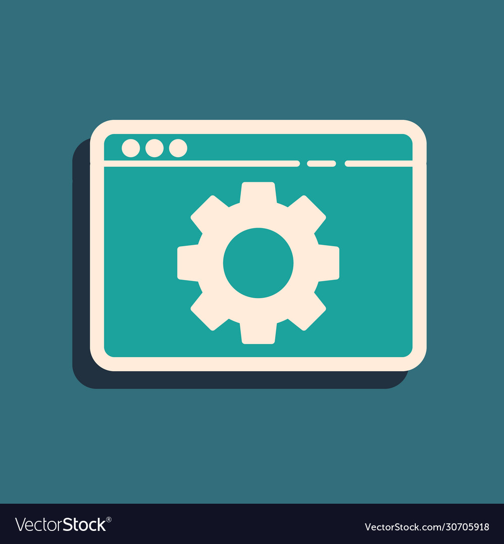 Green browser setting icon isolated on