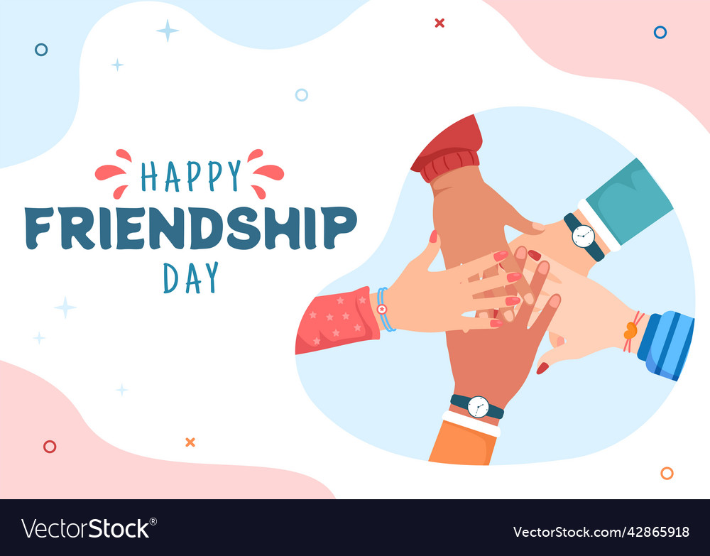 Happy friendship day cute cartoon with young boys Vector Image