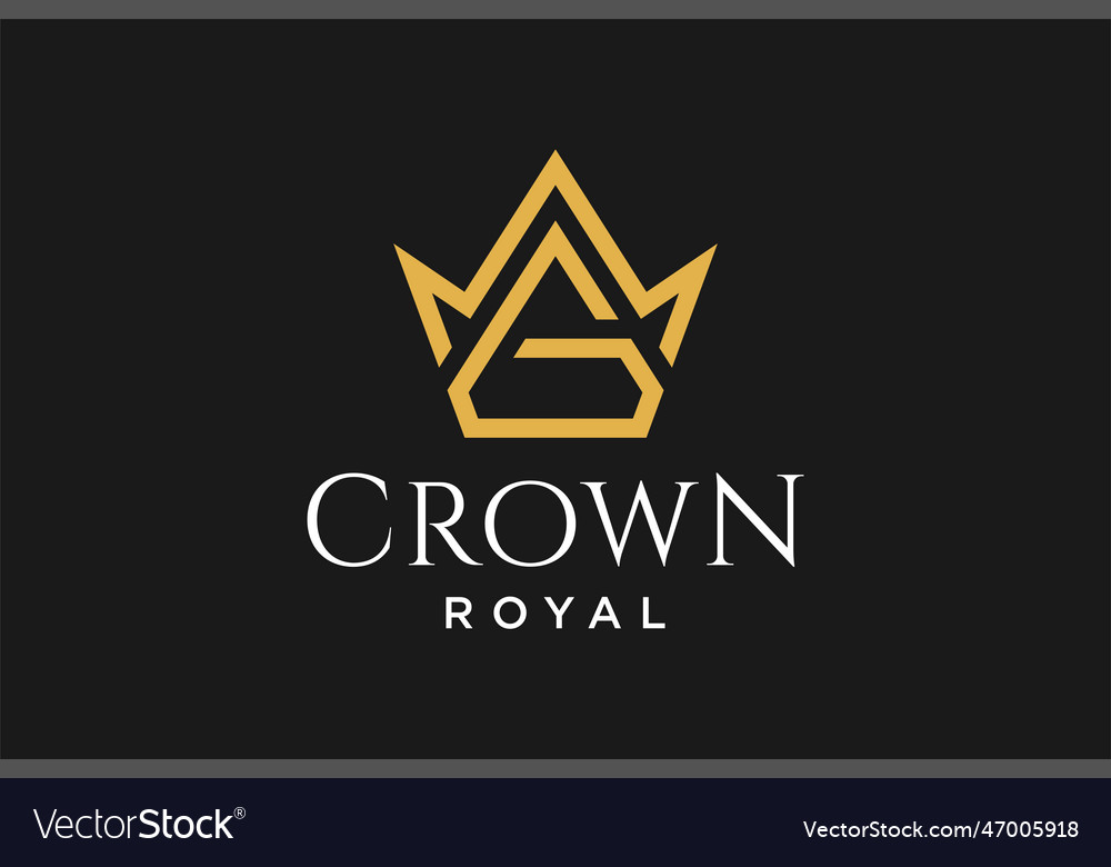 Initial logo letter g with crown symbol design