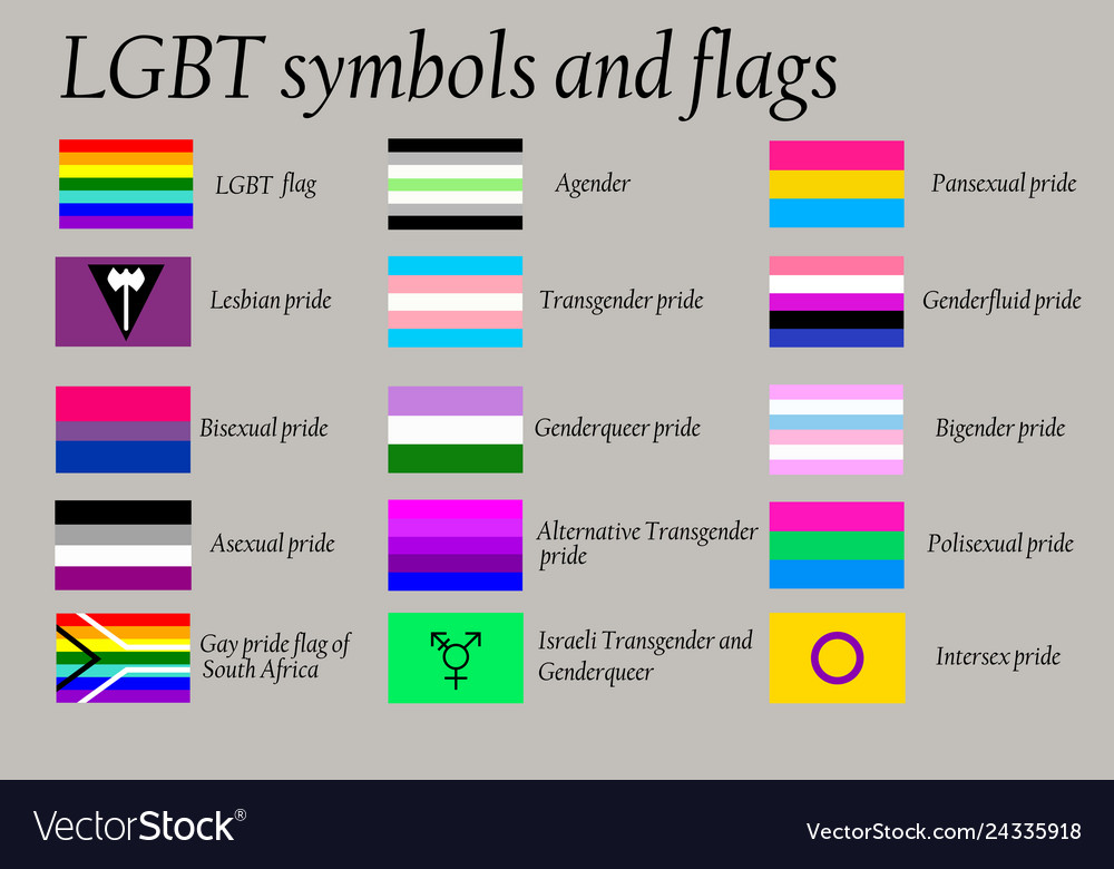 Lgbt gay flags and symbols on dark purple