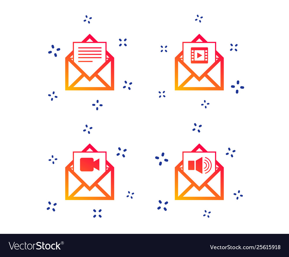 Mail envelope icons message document symbols vector image Mail envelope icons message document symbols