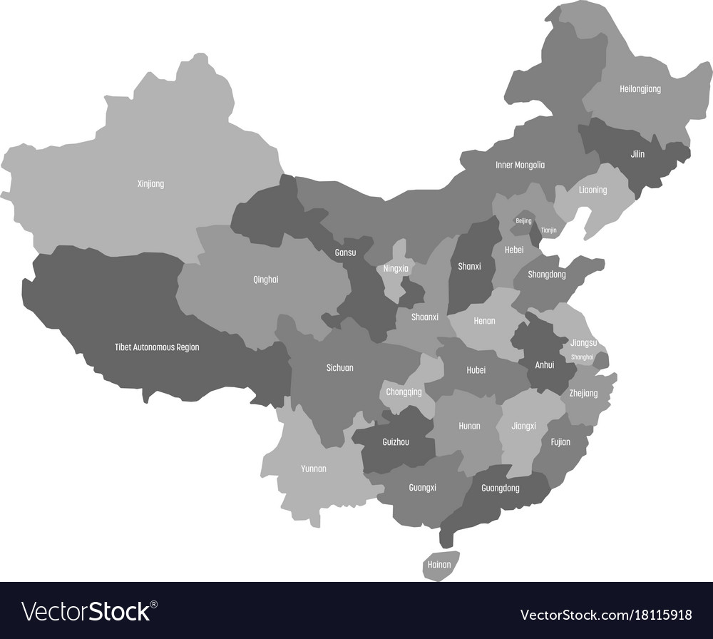 China Marked By Blue In Grey World Political Map Vect - vrogue.co