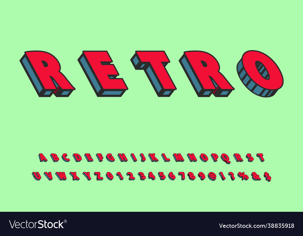 Retro Alphabet Font Set
