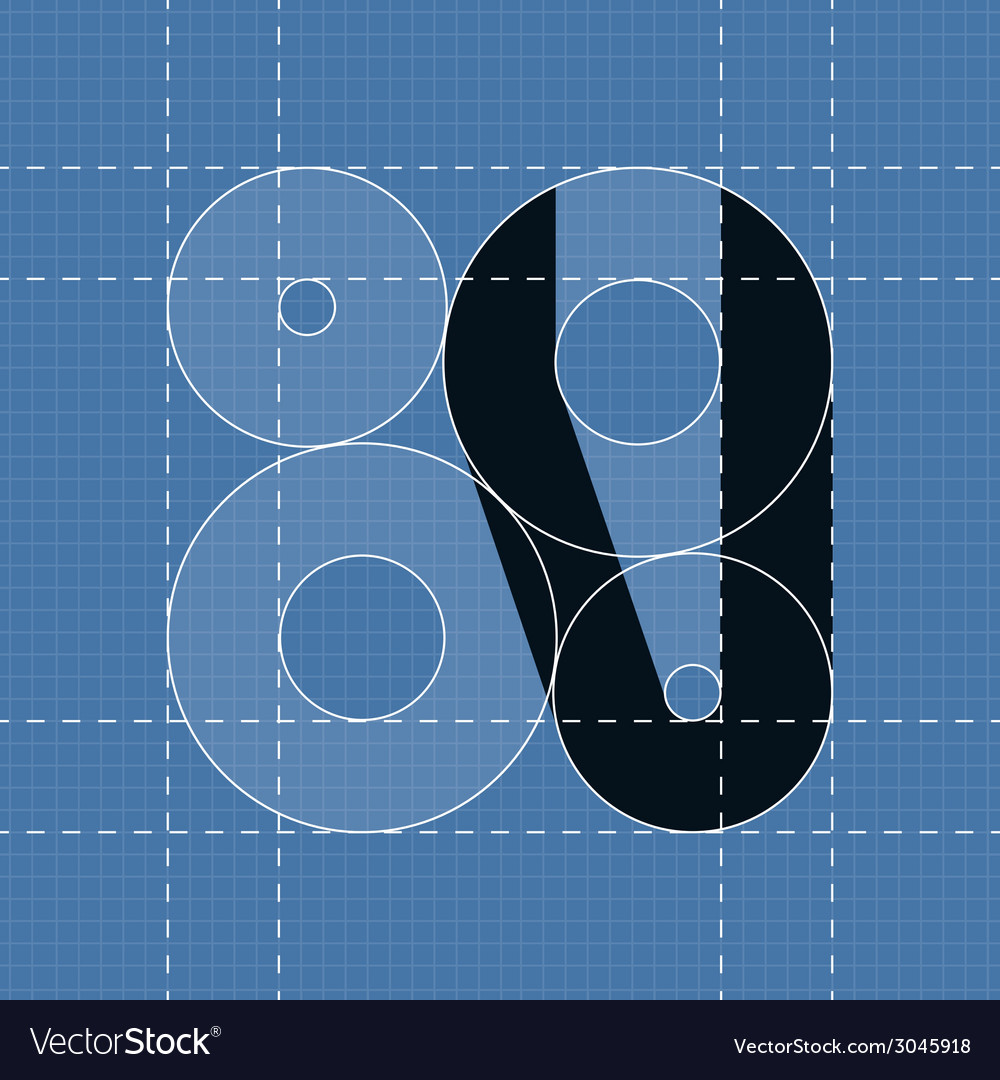 Round engineering font symbol v