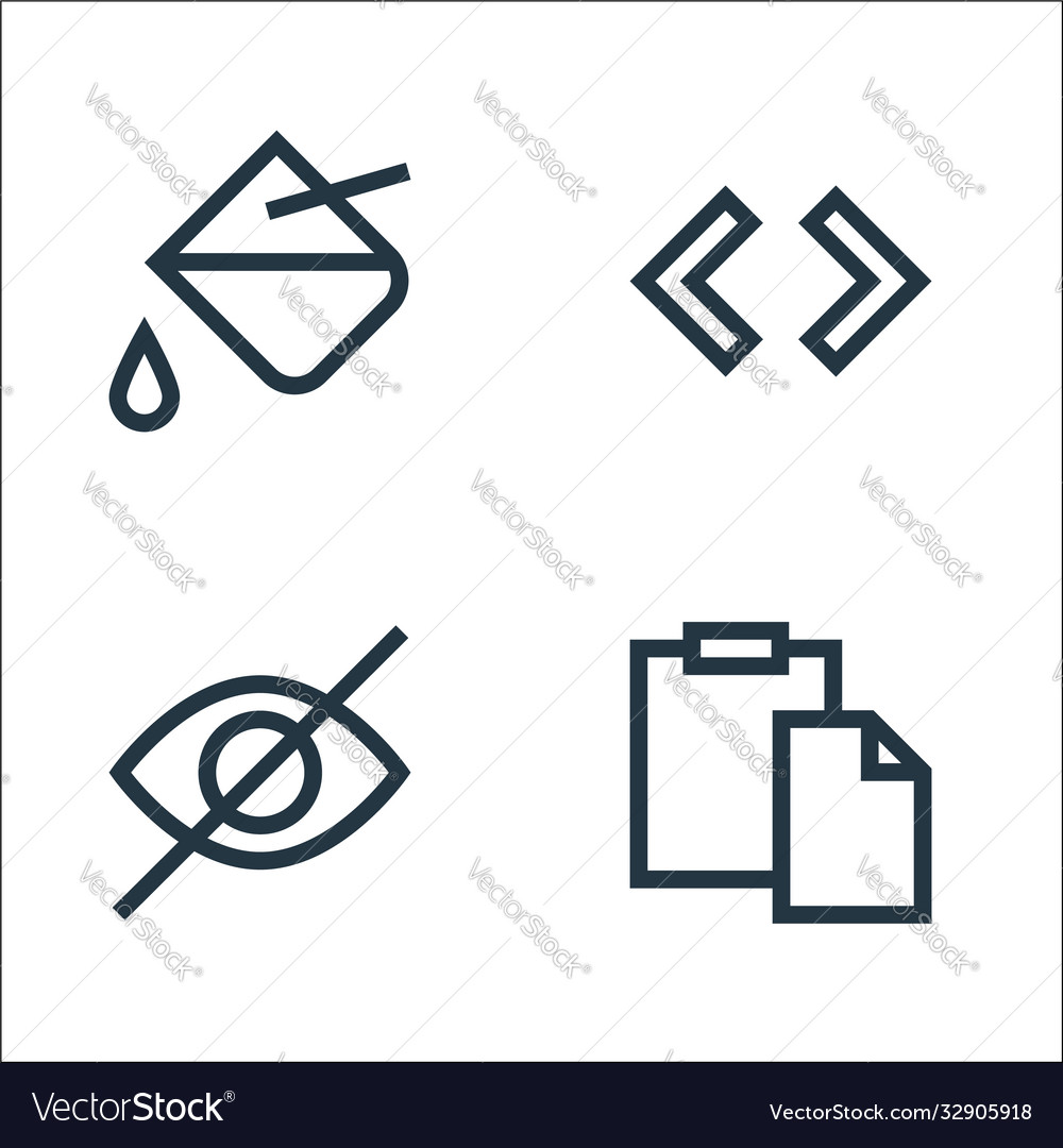 Text editor line icons linear set quality vector image Text editor line icons linear set quality