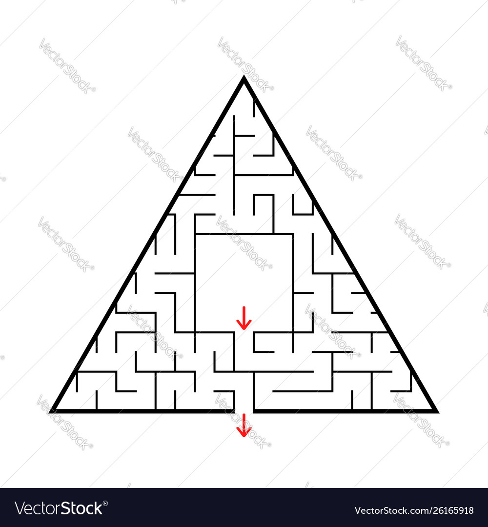 Dreieckiges Labyrinth mit Eingang und Ausgang vector image Dreieckiges Labyrinth mit Eingang und Ausgang