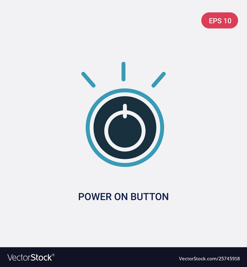 Two color power on button icon from multimedia vector image Two color power on button icon from multimedia