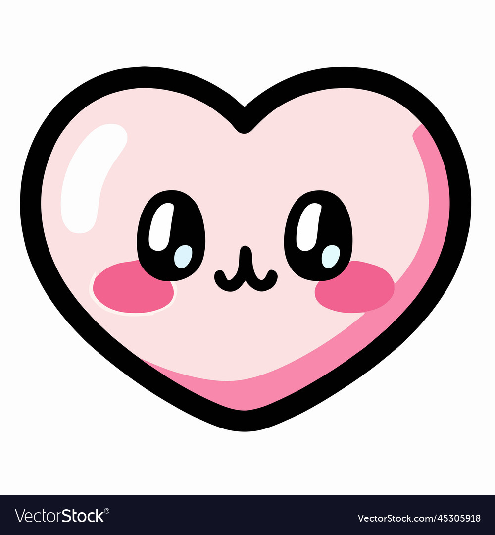 Valentines day cute heart kawaii chibi