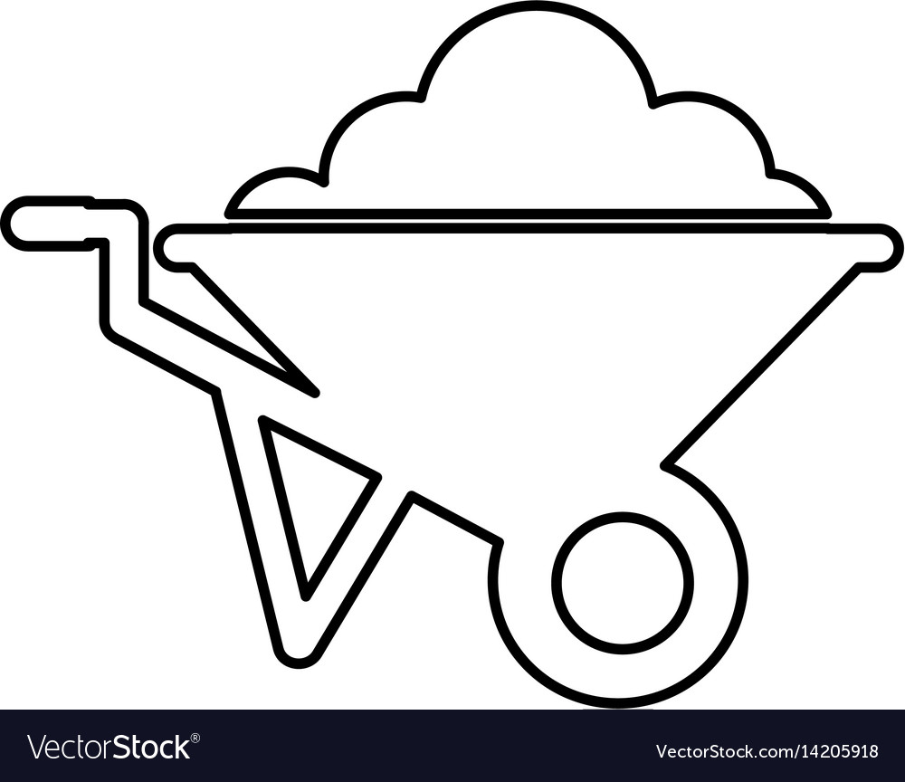 Wheel barrow isolated icon Royalty Free Vector Image