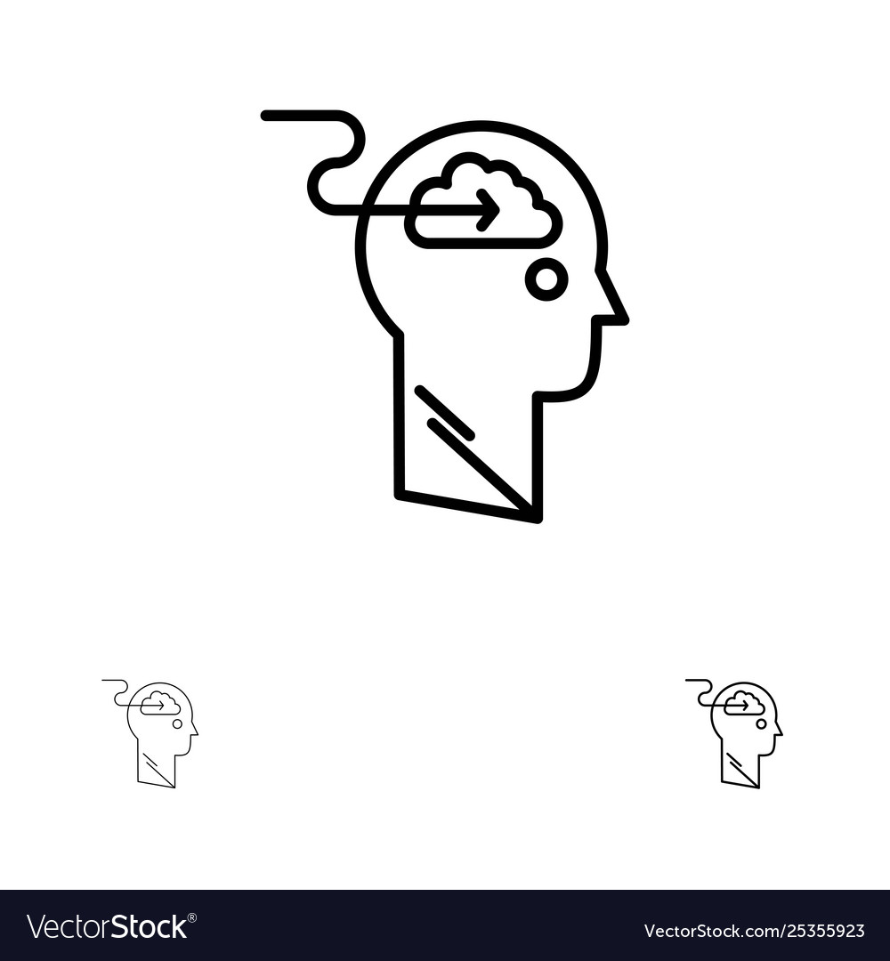 Cloud update download upload user bold and thin vector image Cloud update download upload user bold and thin