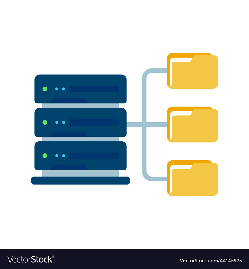 Database server data storage technology on cloud vector image Database server data storage technology on cloud