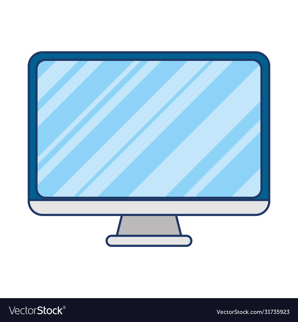 Desktop computer monitor isolated icon