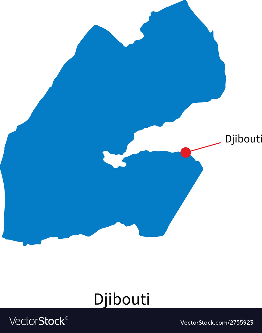 Detailed map of djibouti and capital city djibouti