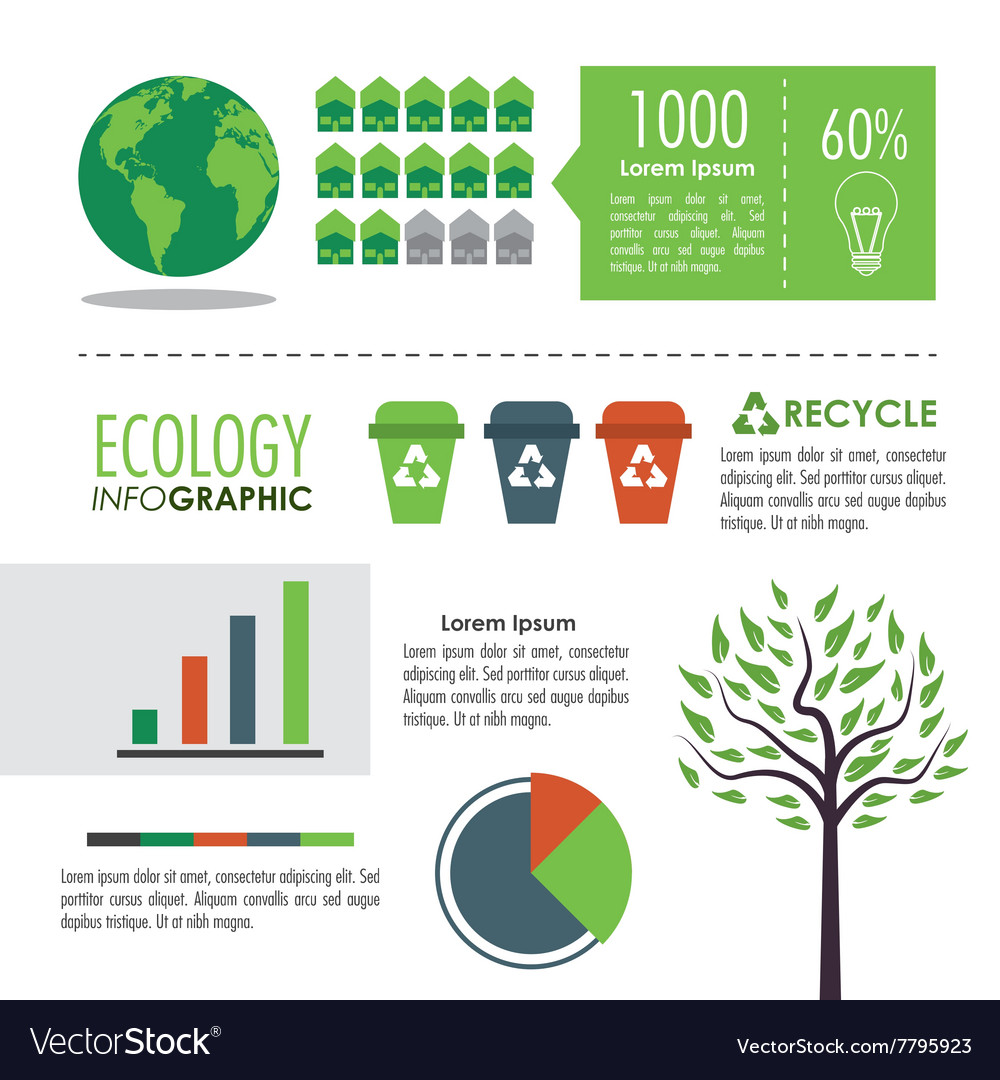 Ecology infographic design Royalty Free Vector Image