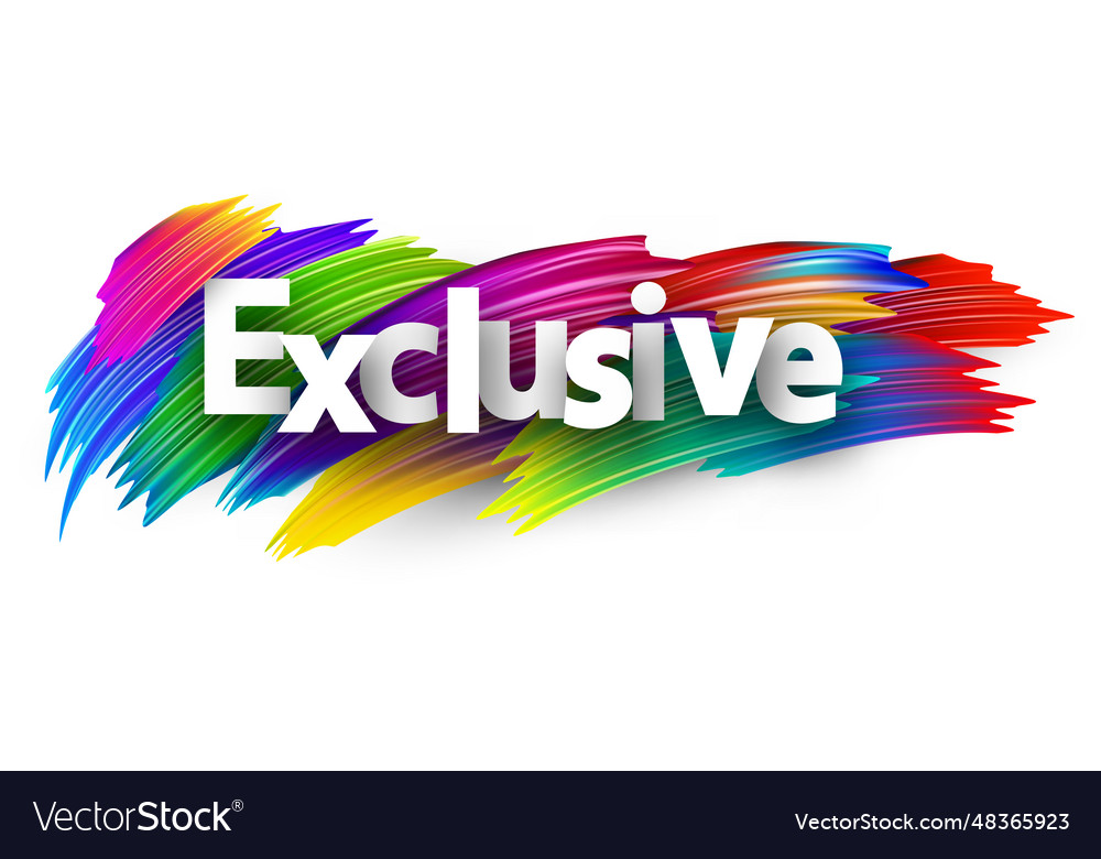 Exclusive paper word sign with colorful spectrum Vector Image