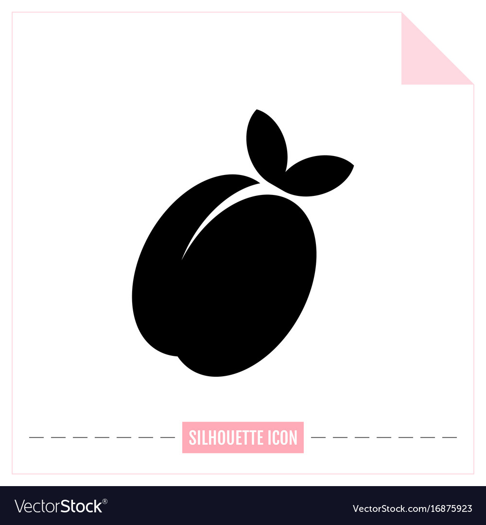 Flat icon of peach apricot digital object