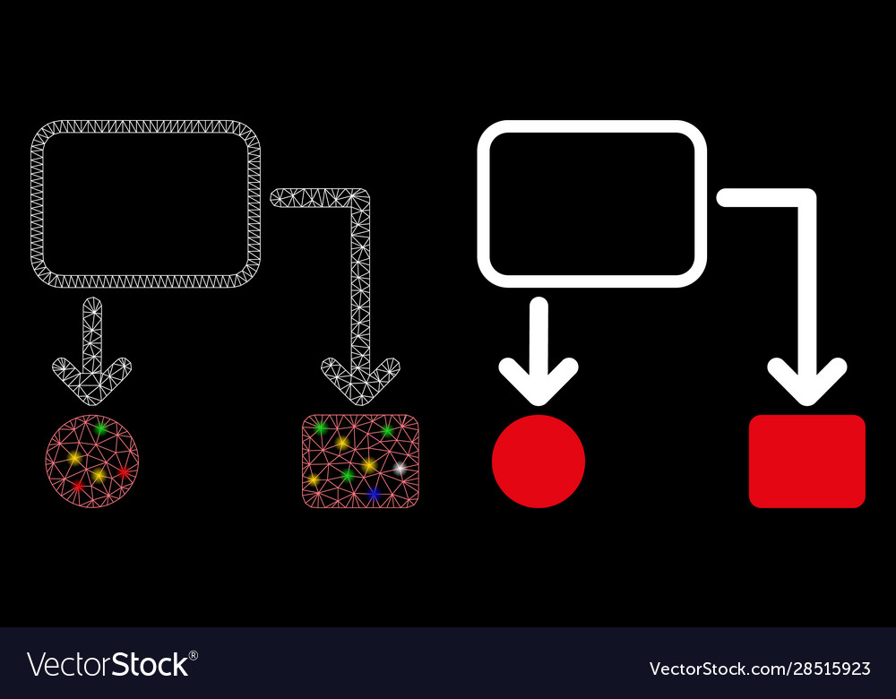 Glossy Netz Flussdiagramm Schema Symbol