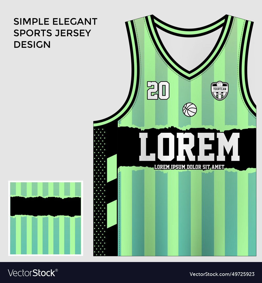 Green sublimation basketball jersey design 5 Vector Image
