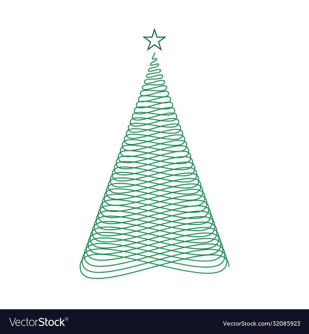 Hand drawn christmas tree template for your design