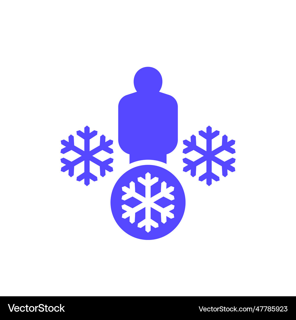 Hypothermia icon low body temperature Royalty Free Vector