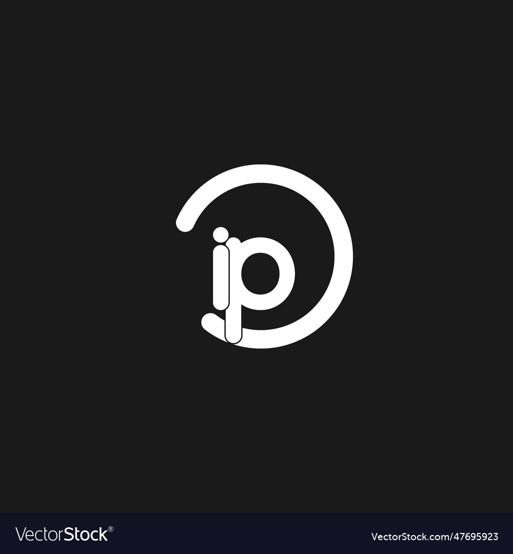 Initials ip logo monogram with simple circles