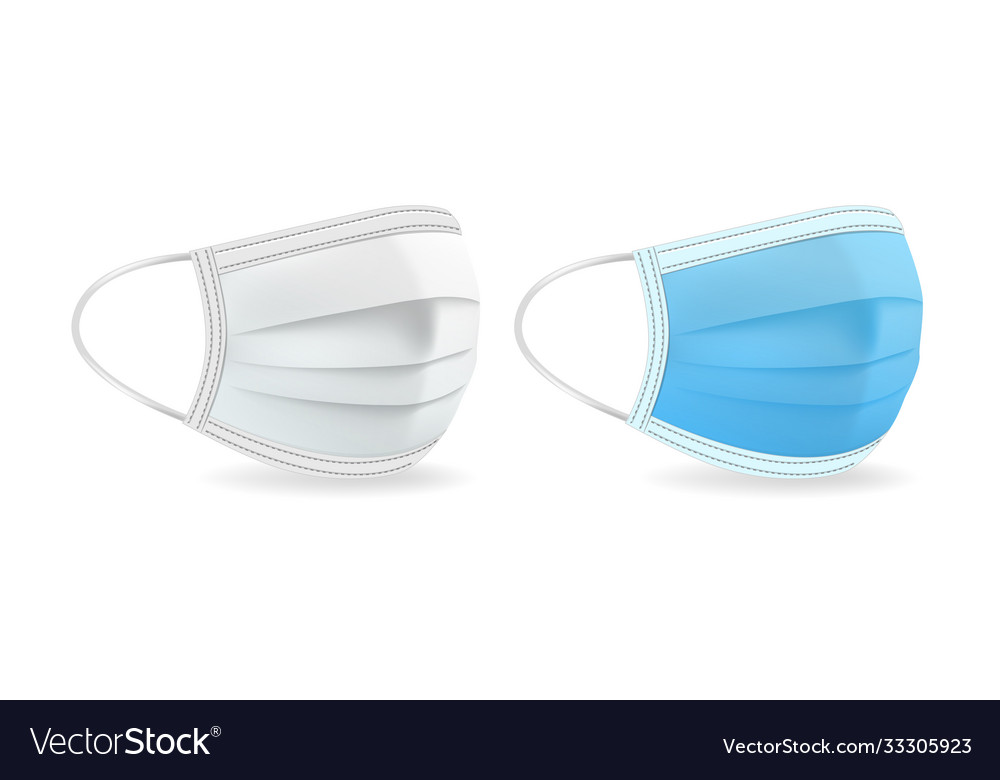 Protection face mask set on white background Vector Image