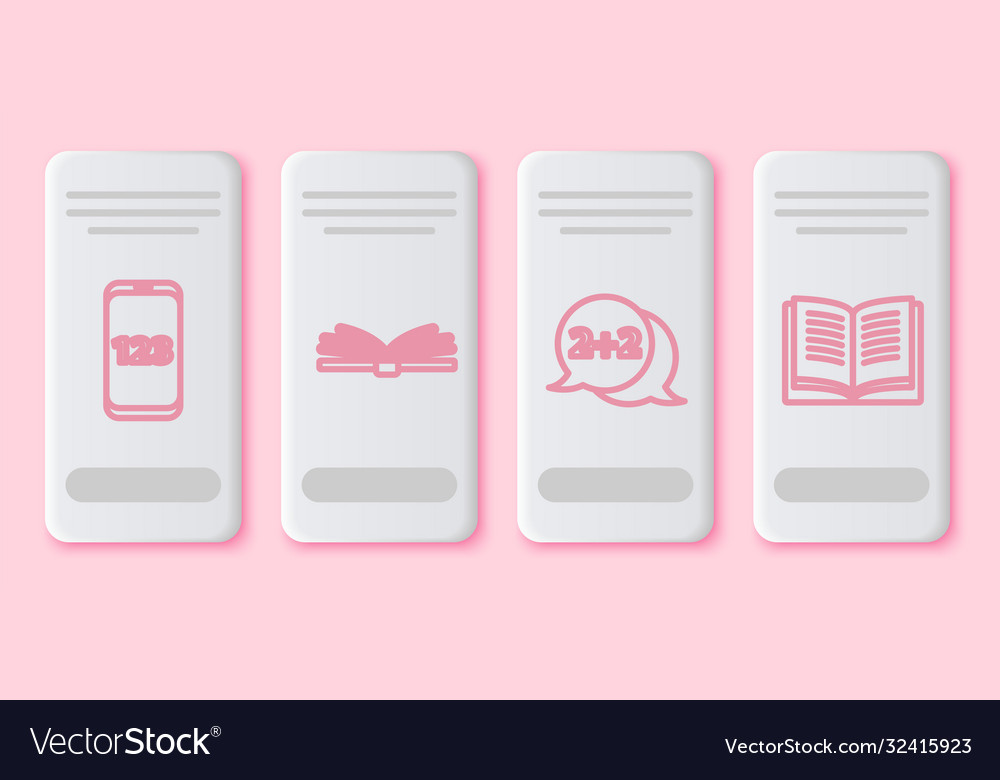 Set line book with word mathematics mobile Vector Image Set line book with word mathematics mobile