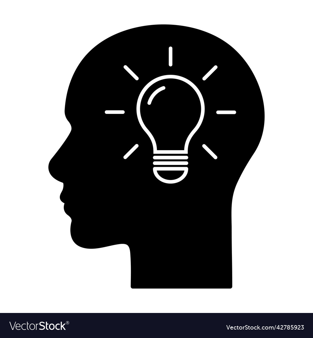 Smart human head icon Royalty Free Vector Image