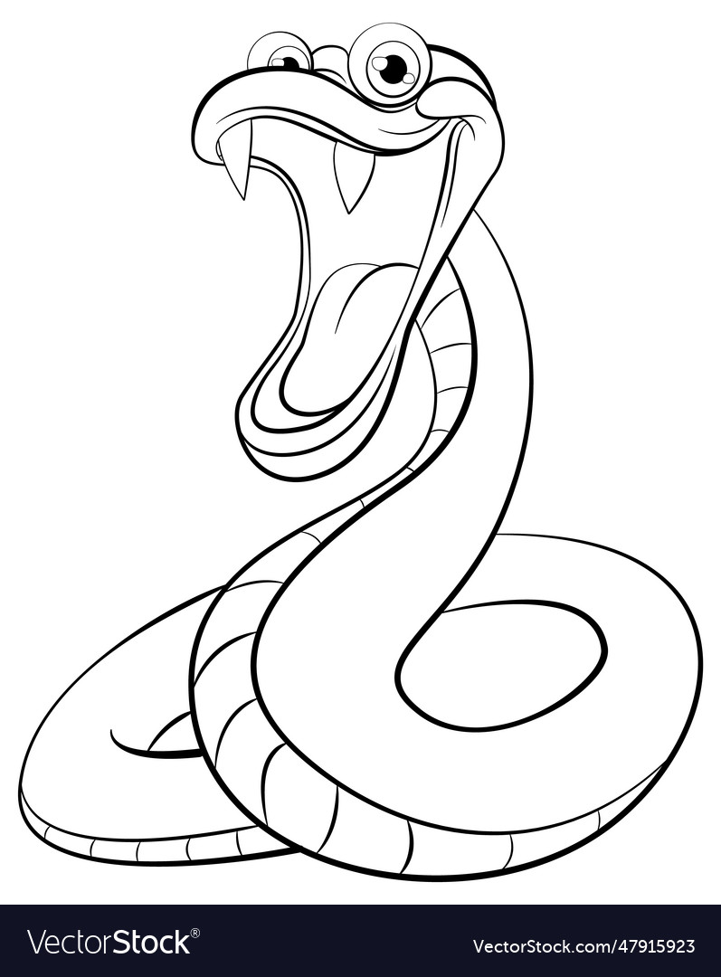 Snake cartoon with teeth Royalty Free Vector Image